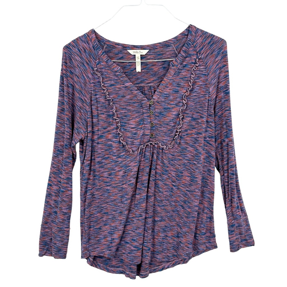 MATILDA JANE Shirt Heather Henley Top Planetarium Purple